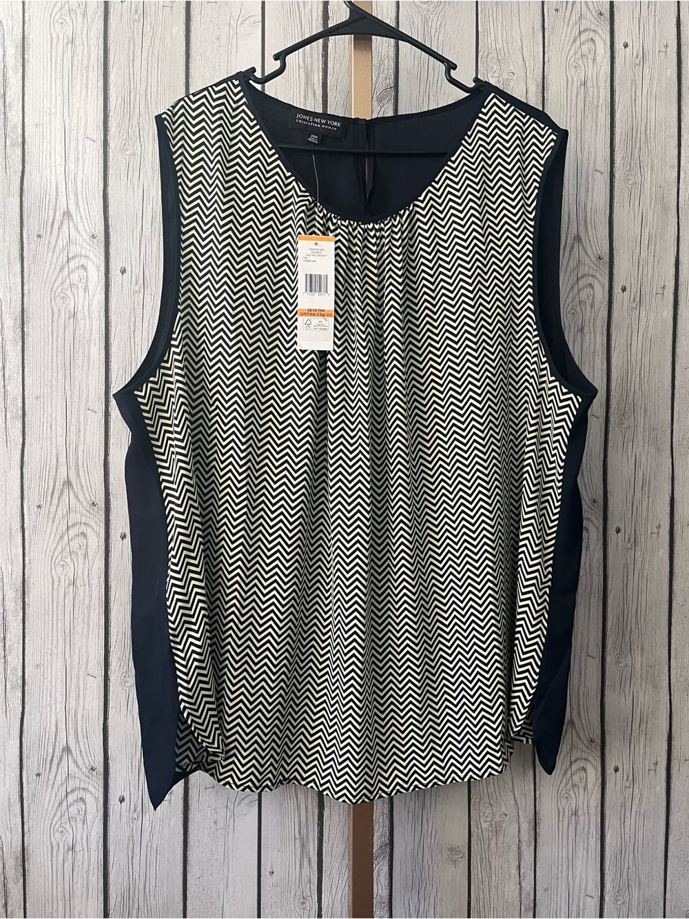 Jones New York Collection Chevron Sleeveless Top Shell Blouse NWT Plus Size 24W